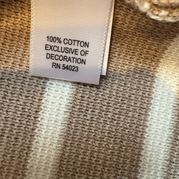 Banana Republic Women’s L Striped Open Front Cardigan Silver Trim Cotton - Picture 9 of 14